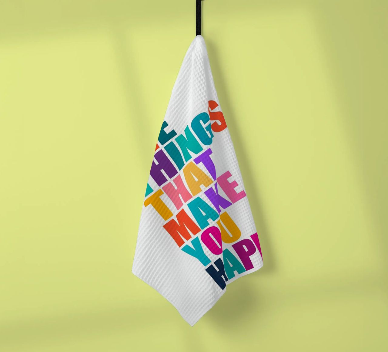 Fai ciò che ti rende felice - Tipografia colorata canovaccio da cucina da inspirational quote