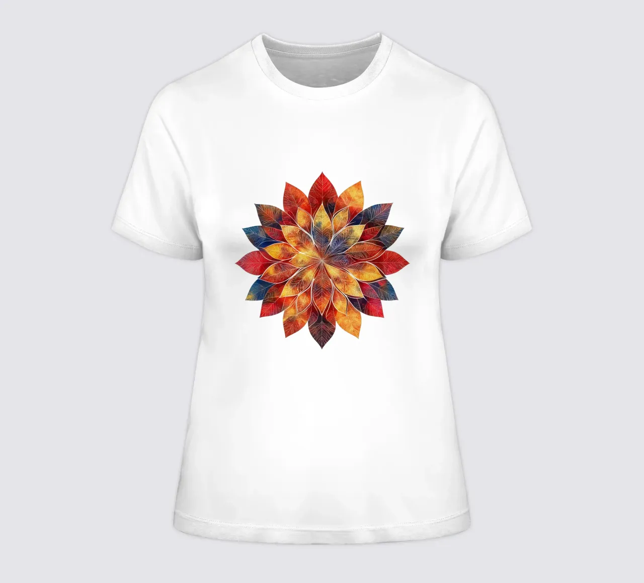 Fall Mandala women's fitted t-shirt by Spiritual Touch