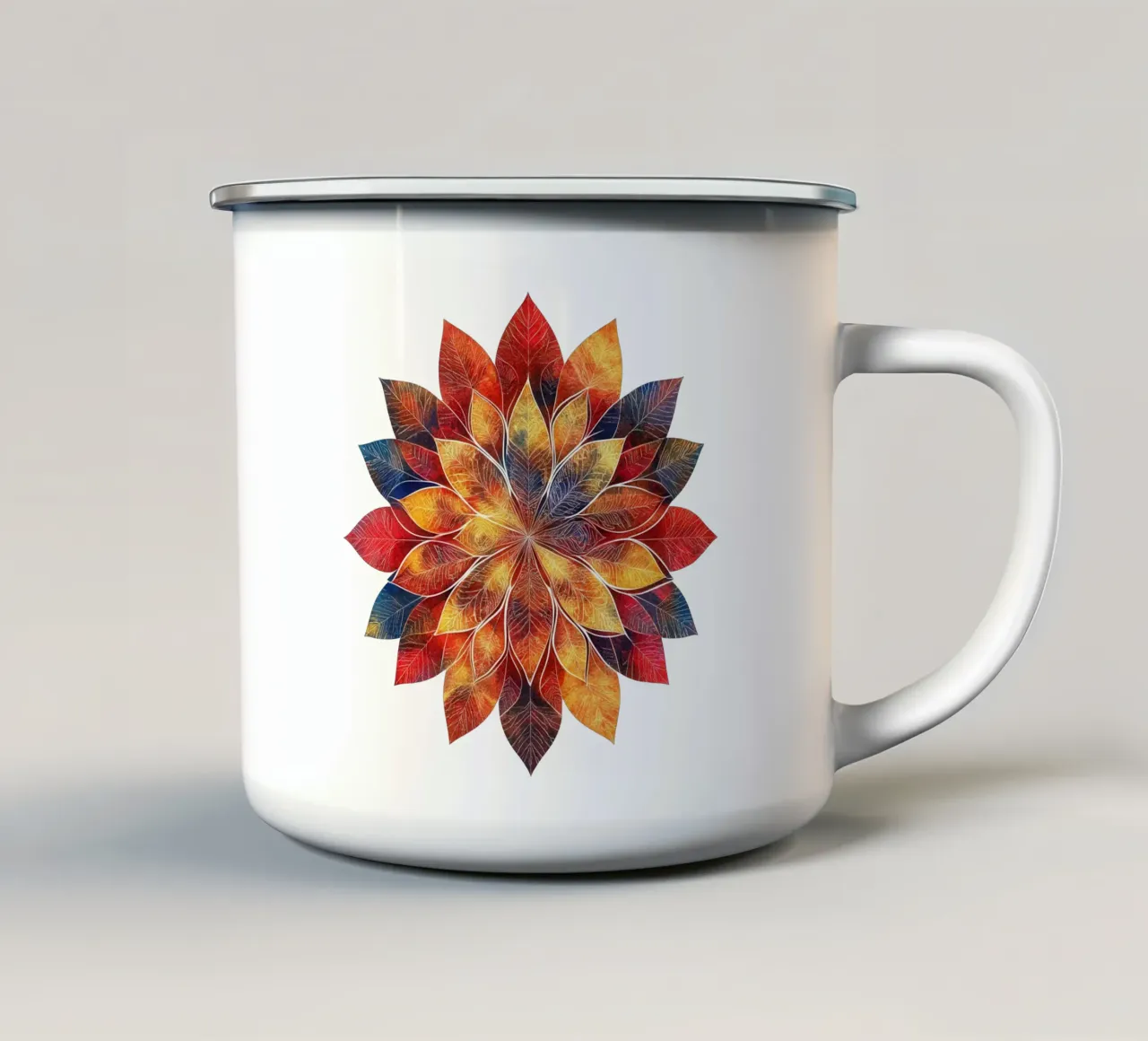 Mandala autunnale tazza in smalto da Spiritual Touch