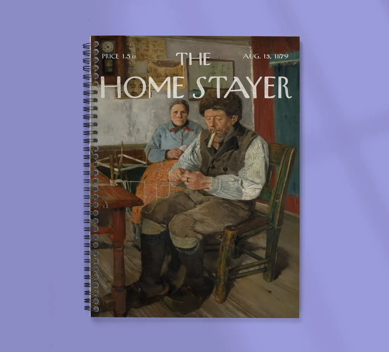 The Home Stayer - The Net Mender spiral notebook by Vintagrafica