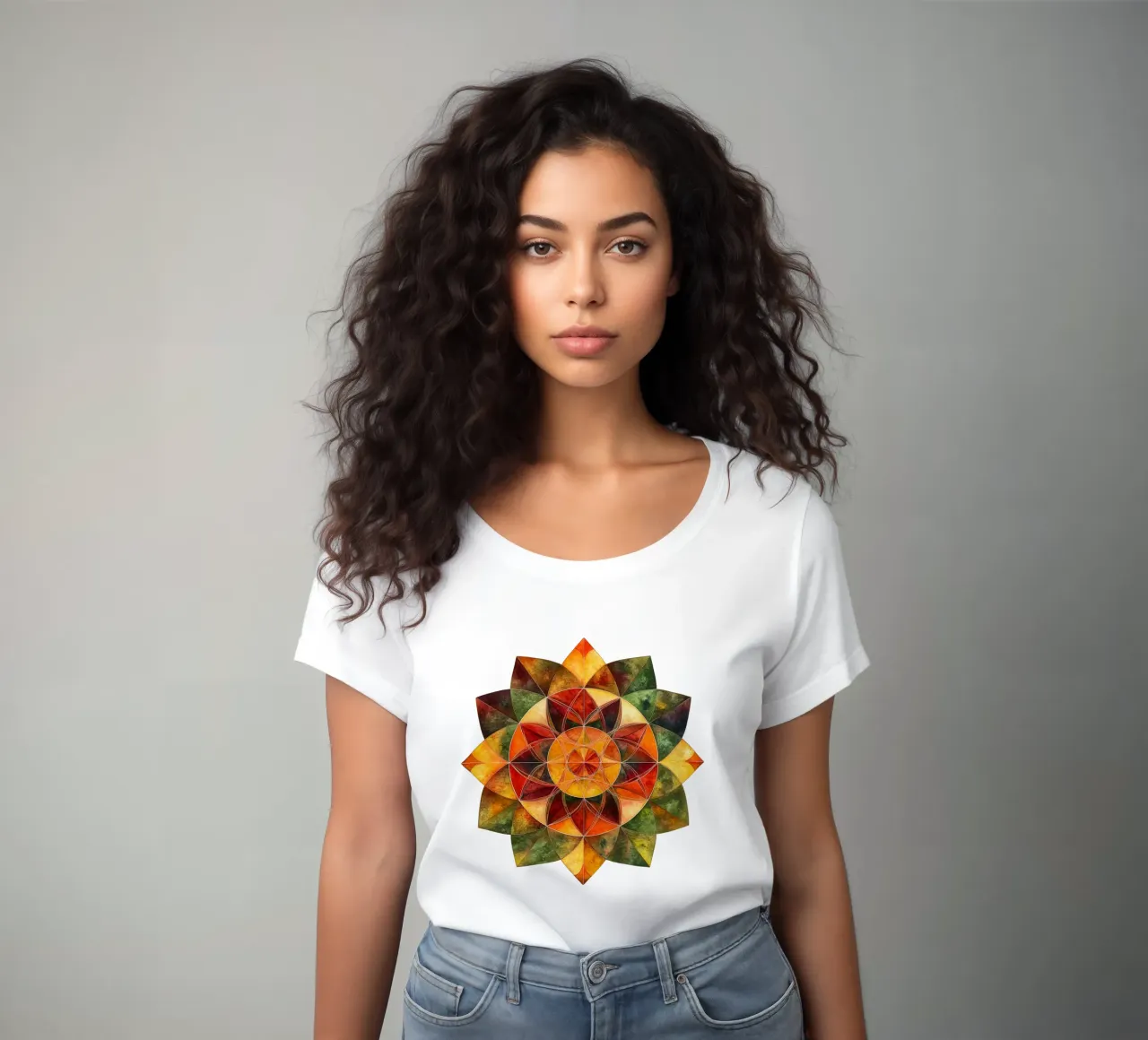 Mandala d'automne t-shirt ajusté pour femmes de Spiritual Touch