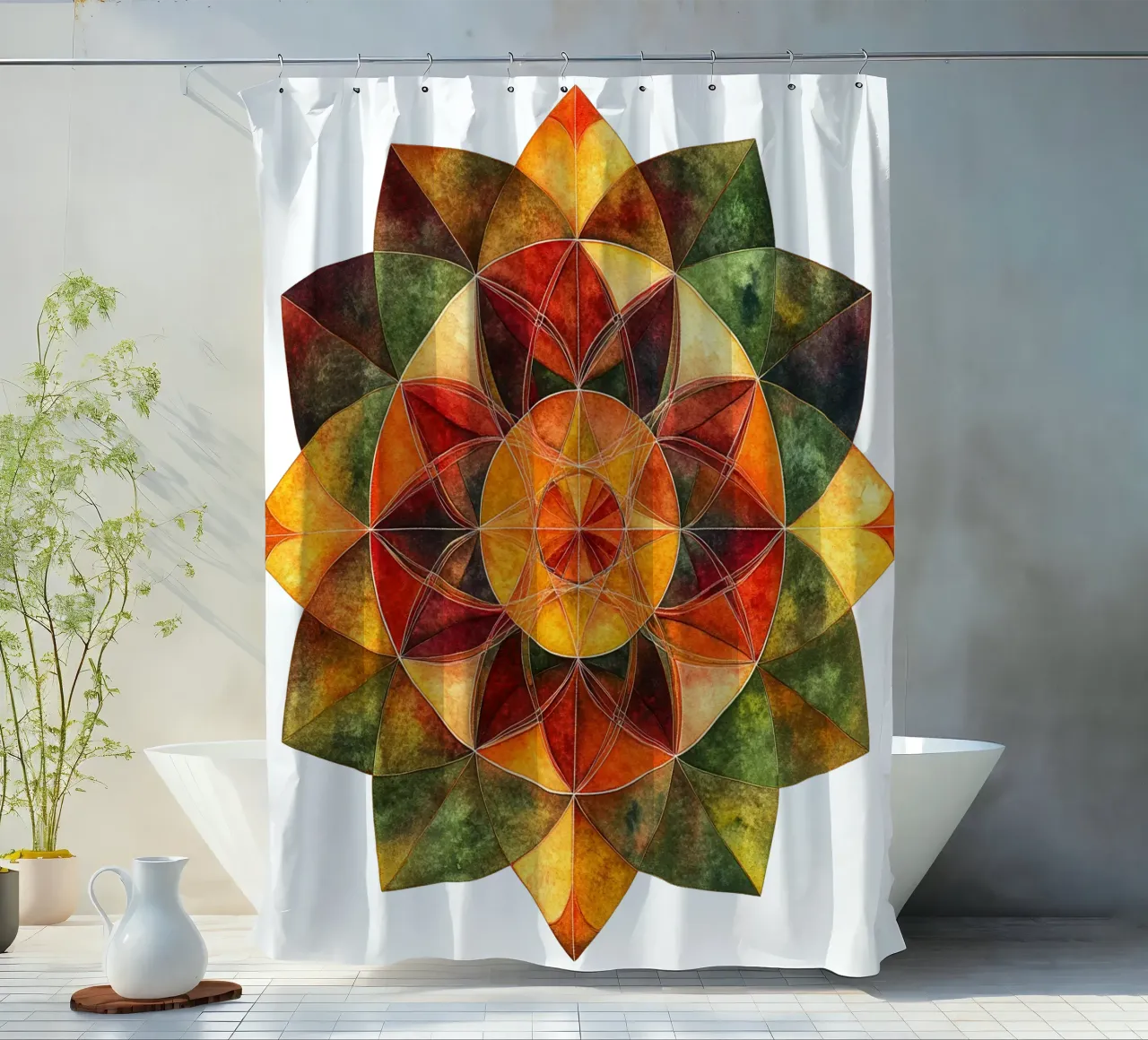 Mandala autunnale tenda da doccia da Spiritual Touch