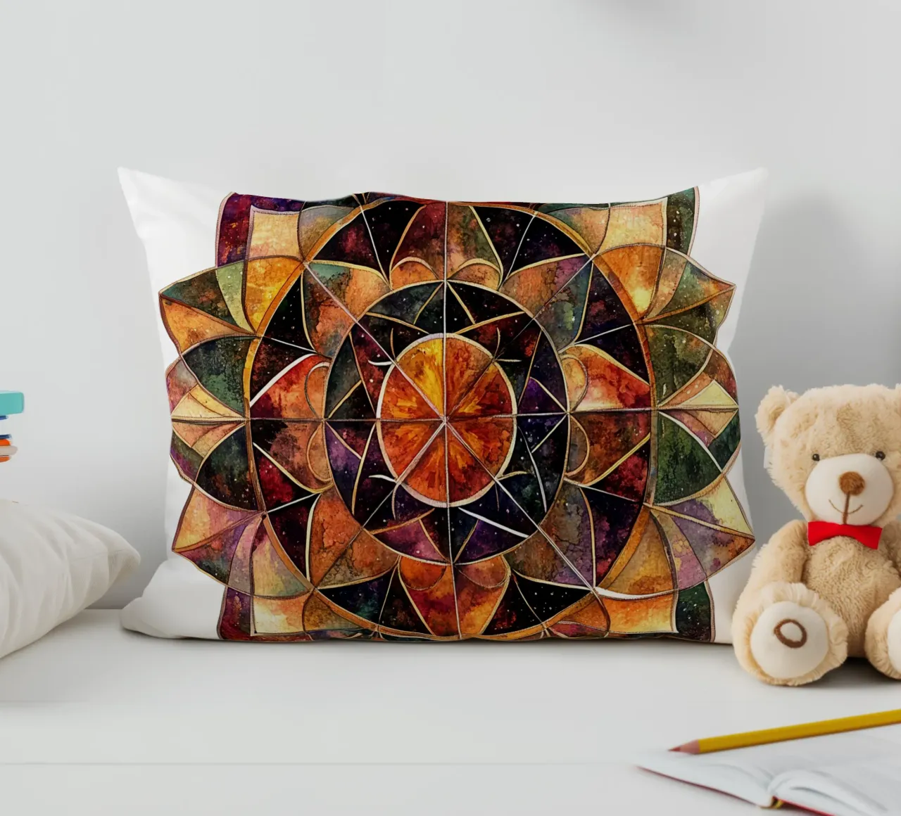 Fall Mandala decorative cushion by Spiritual Touch