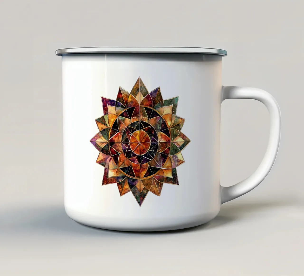 Mandala autunnale tazza in smalto da Spiritual Touch