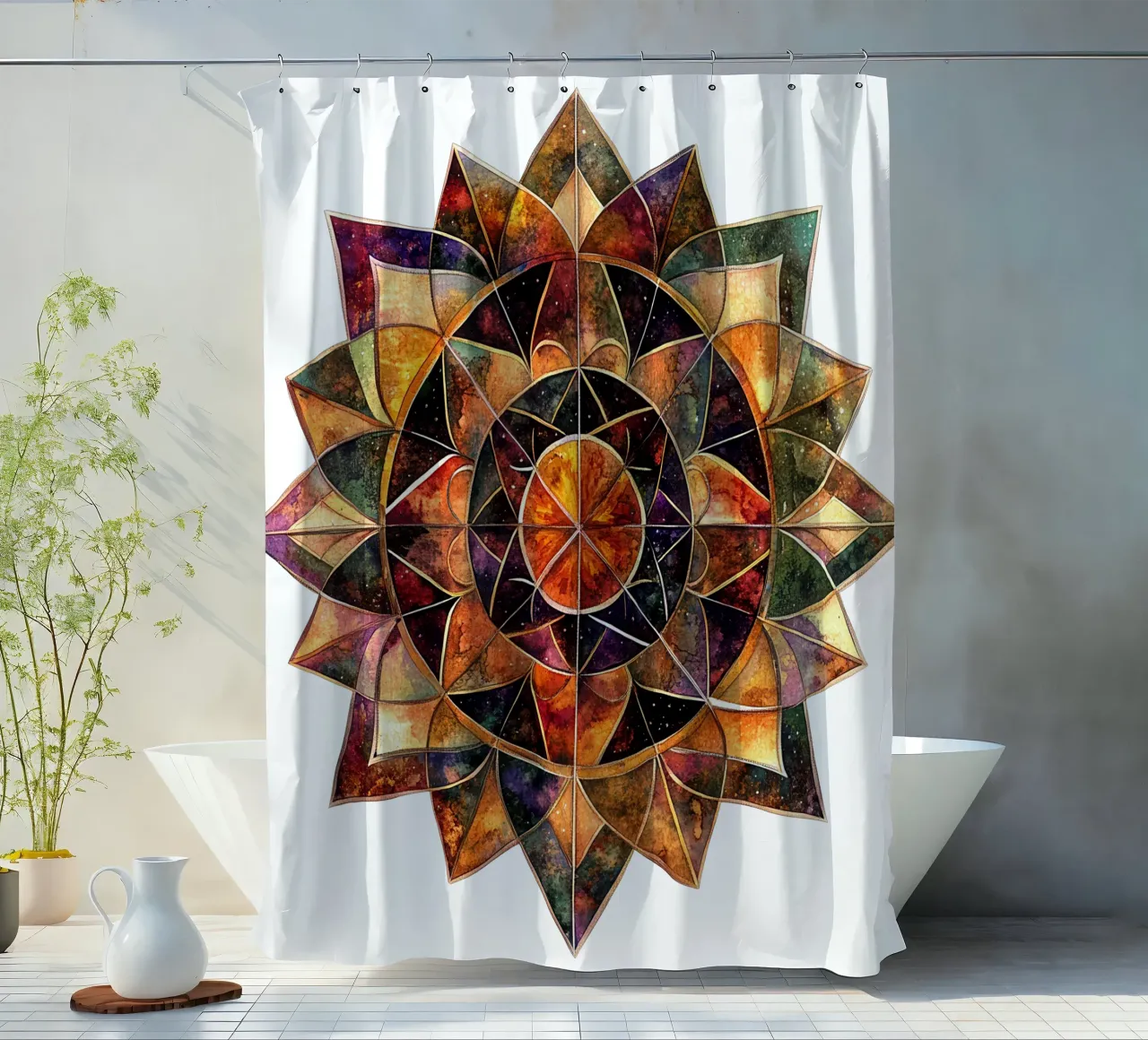 Fall Mandala shower curtain by Spiritual Touch