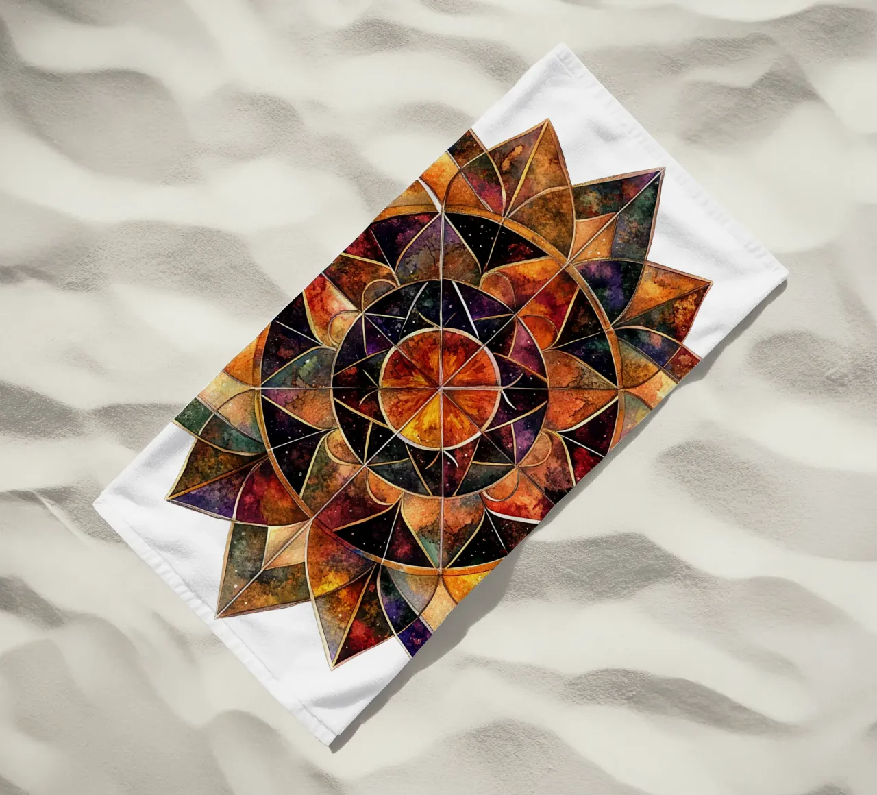Fall Mandala beach towel by Spiritual Touch