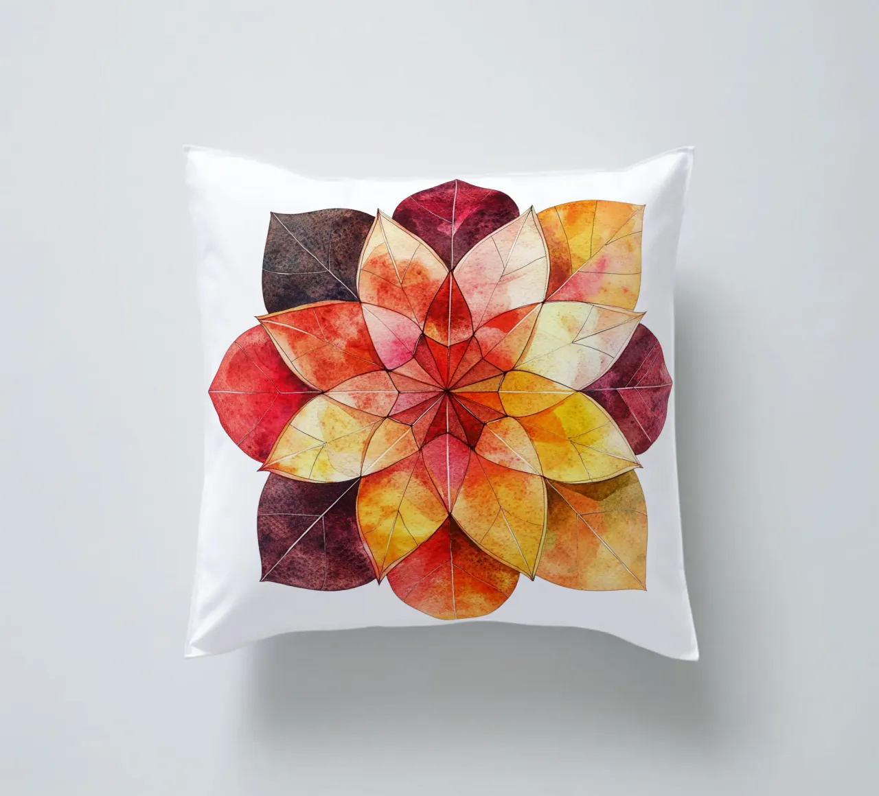 Fall Mandala decorative cushion by Spiritual Touch
