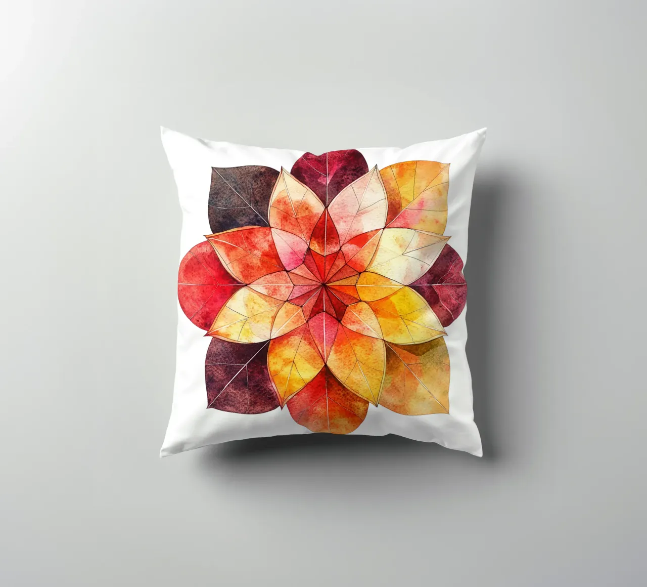 Fall Mandala decorative cushion by Spiritual Touch