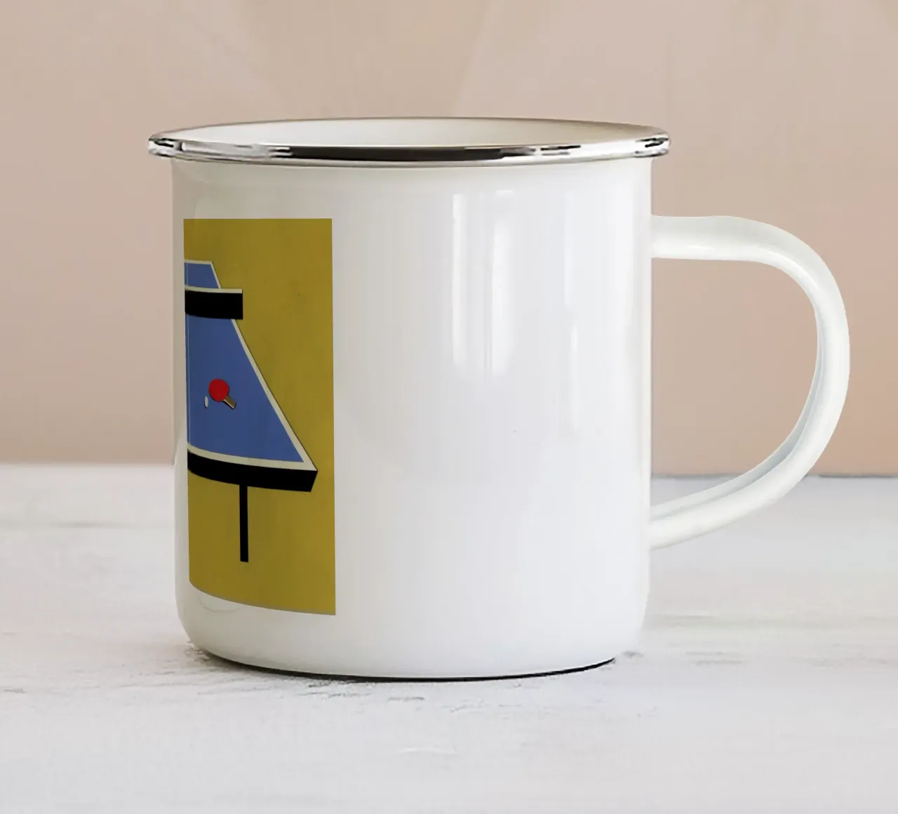 Ping Pong Table tazza in smalto da Rosi Feist