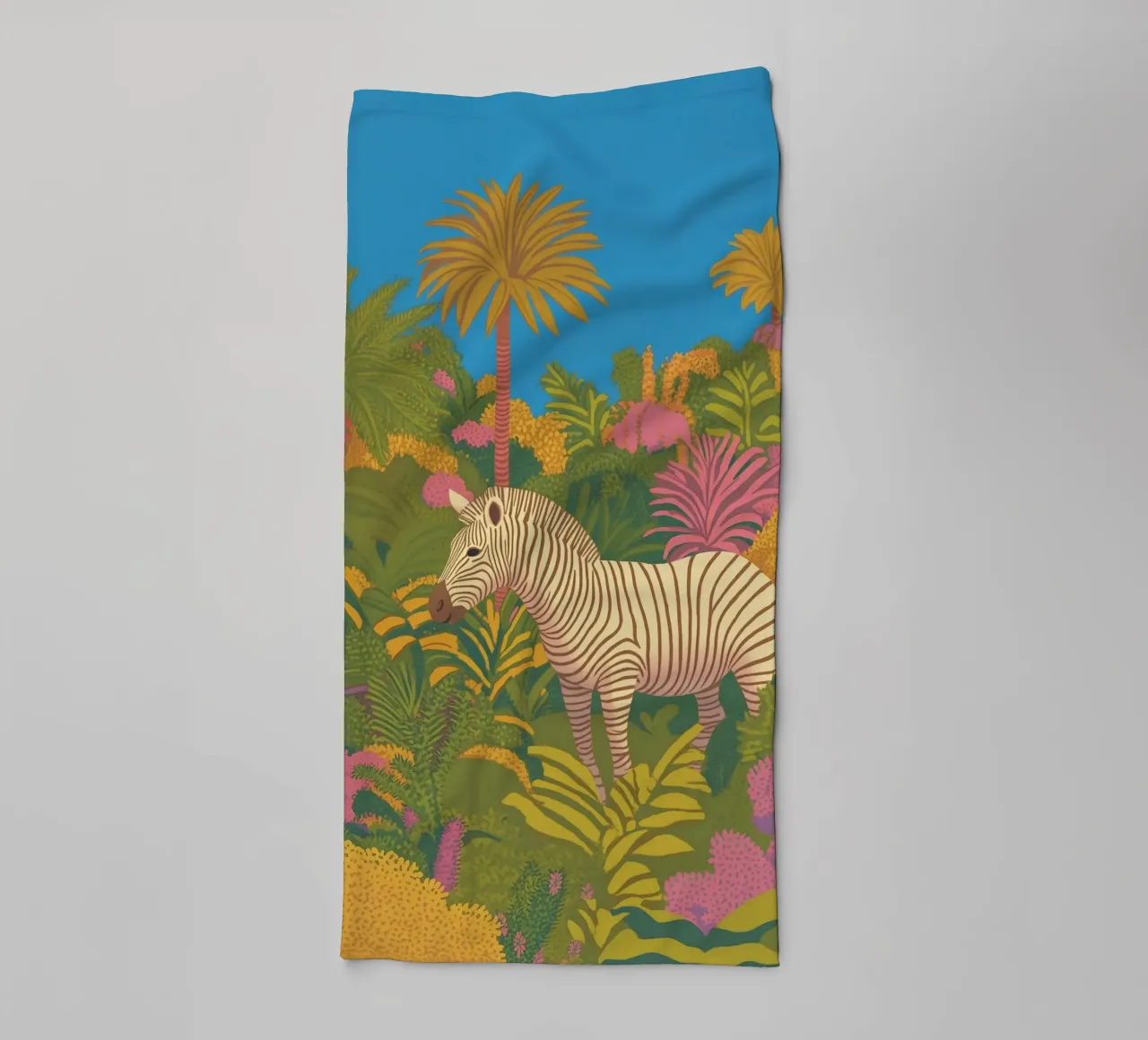 Zebra colorata Giungla Tropicale Piante Palme Safari asciugamano da bagno da Kaji