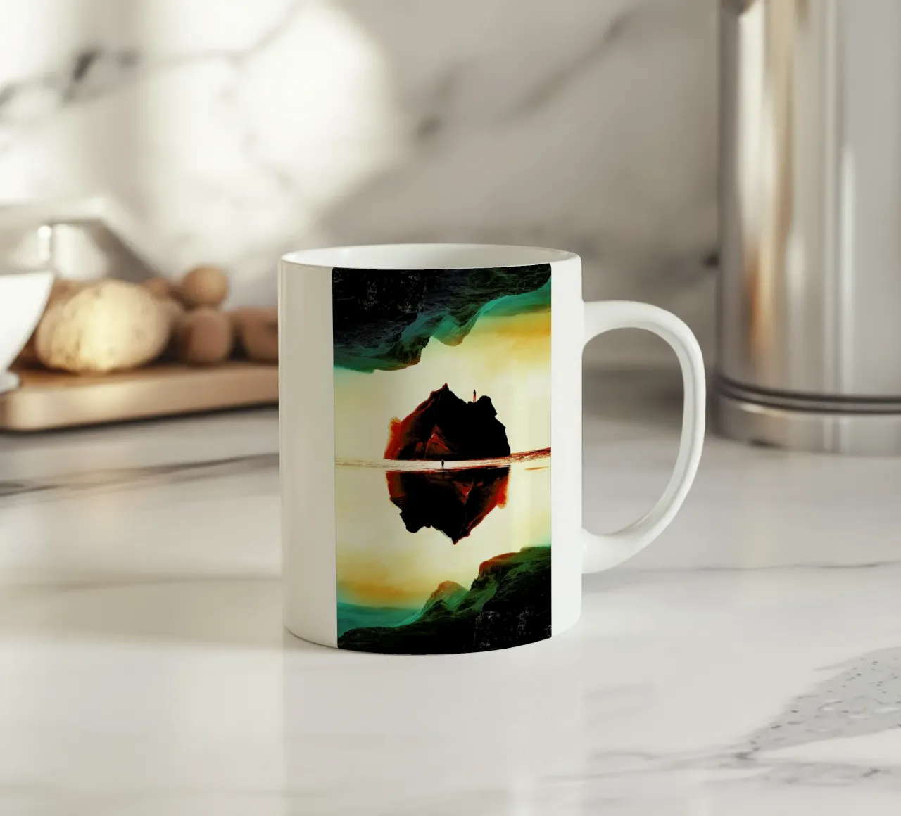 Isolation Island tazza in ceramica da Stoian Hitrov