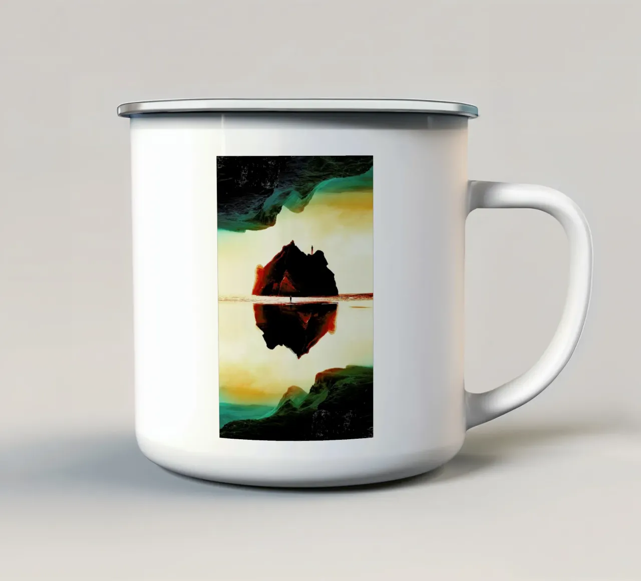 Isolation Island tazza in smalto da Stoian Hitrov