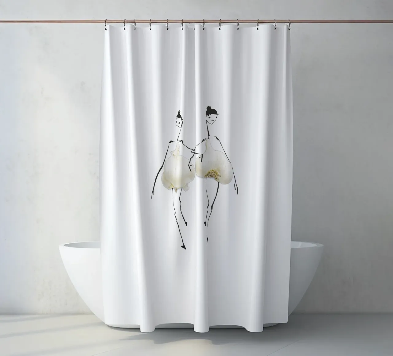 Garlic Duo shower curtain by Gretchen Roehrs