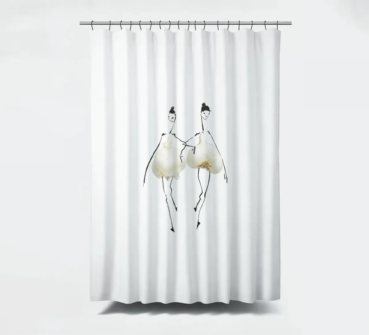Garlic Duo shower curtain by Gretchen Roehrs