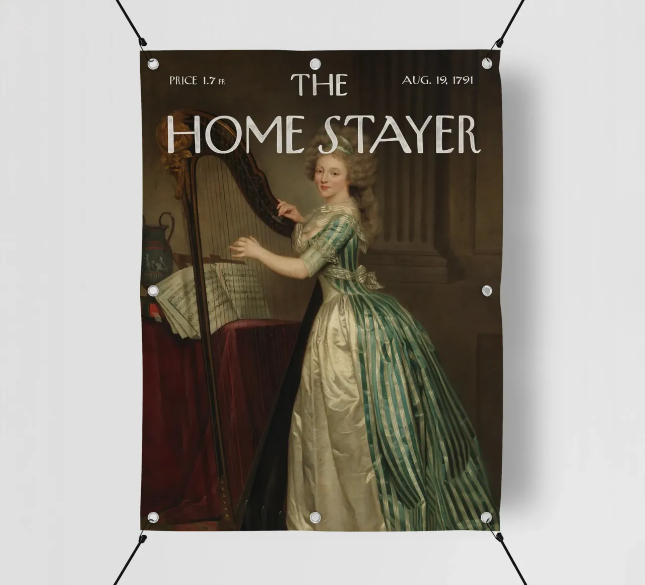 L'Home Stayer - Ritratto con l'arpa telo in pvc da Vintagrafica