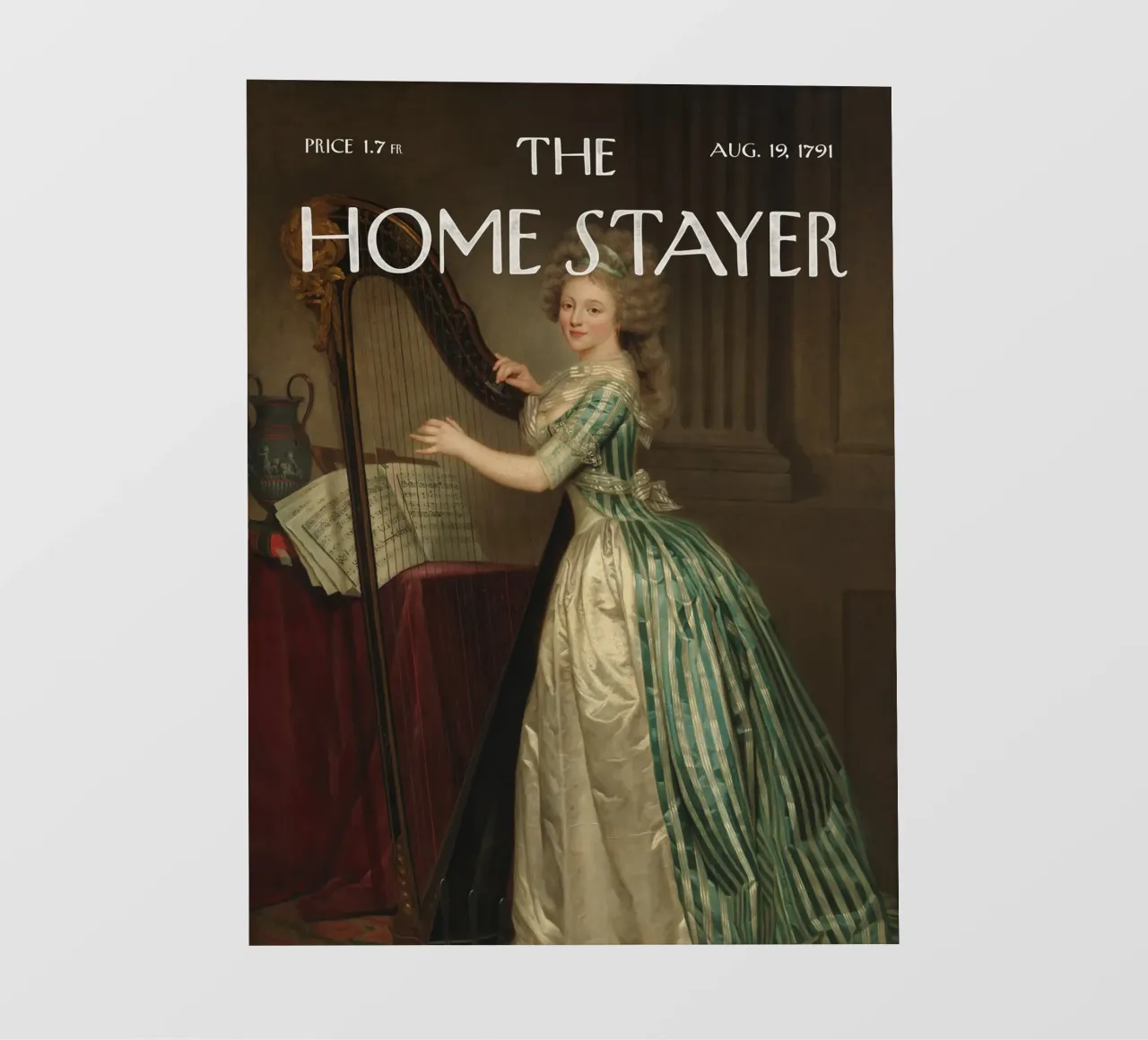 L'Home Stayer - Ritratto con l'arpa telo in pvc da Vintagrafica
