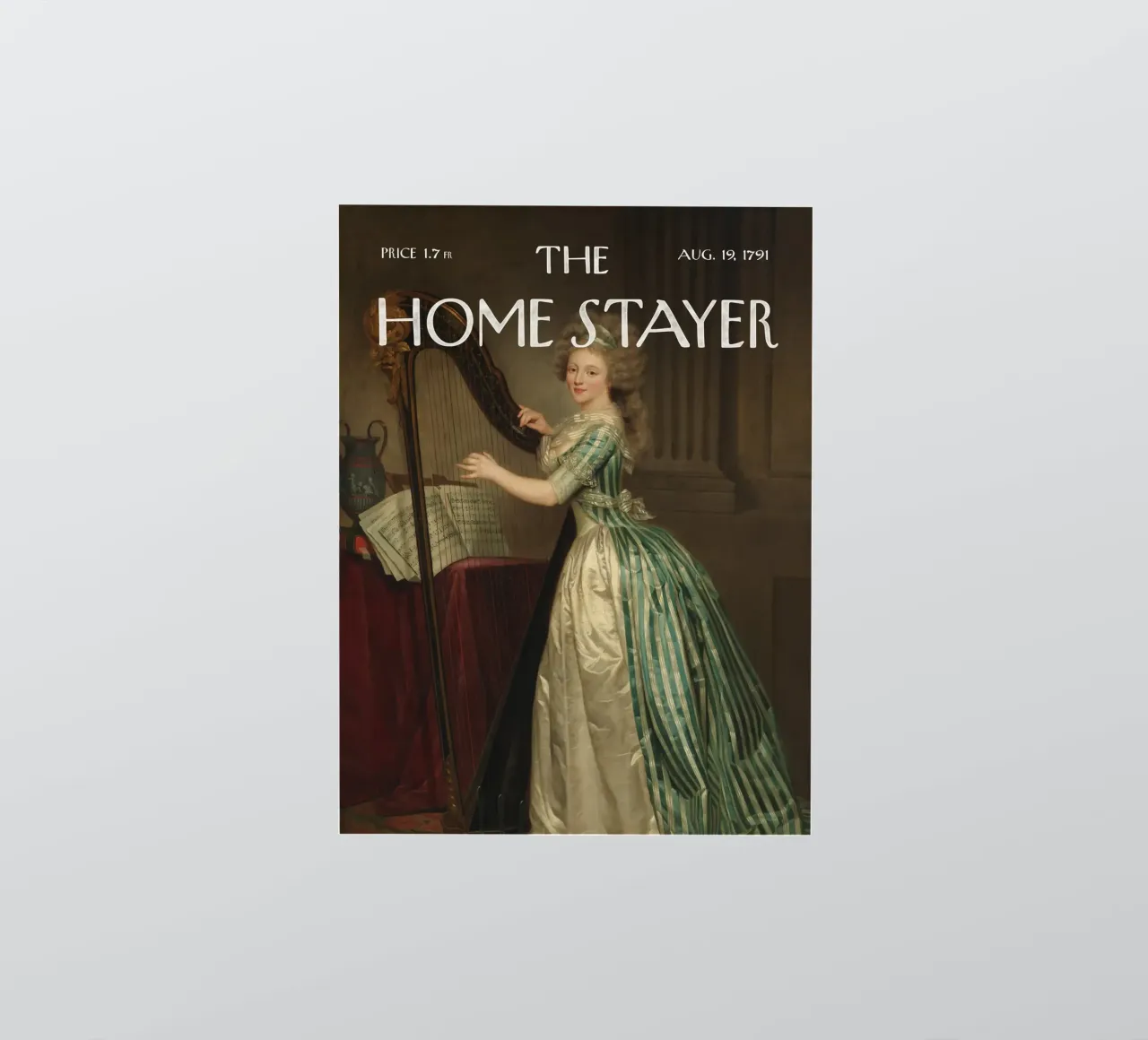 L'Home Stayer - Ritratto con l'arpa adesivo da Vintagrafica
