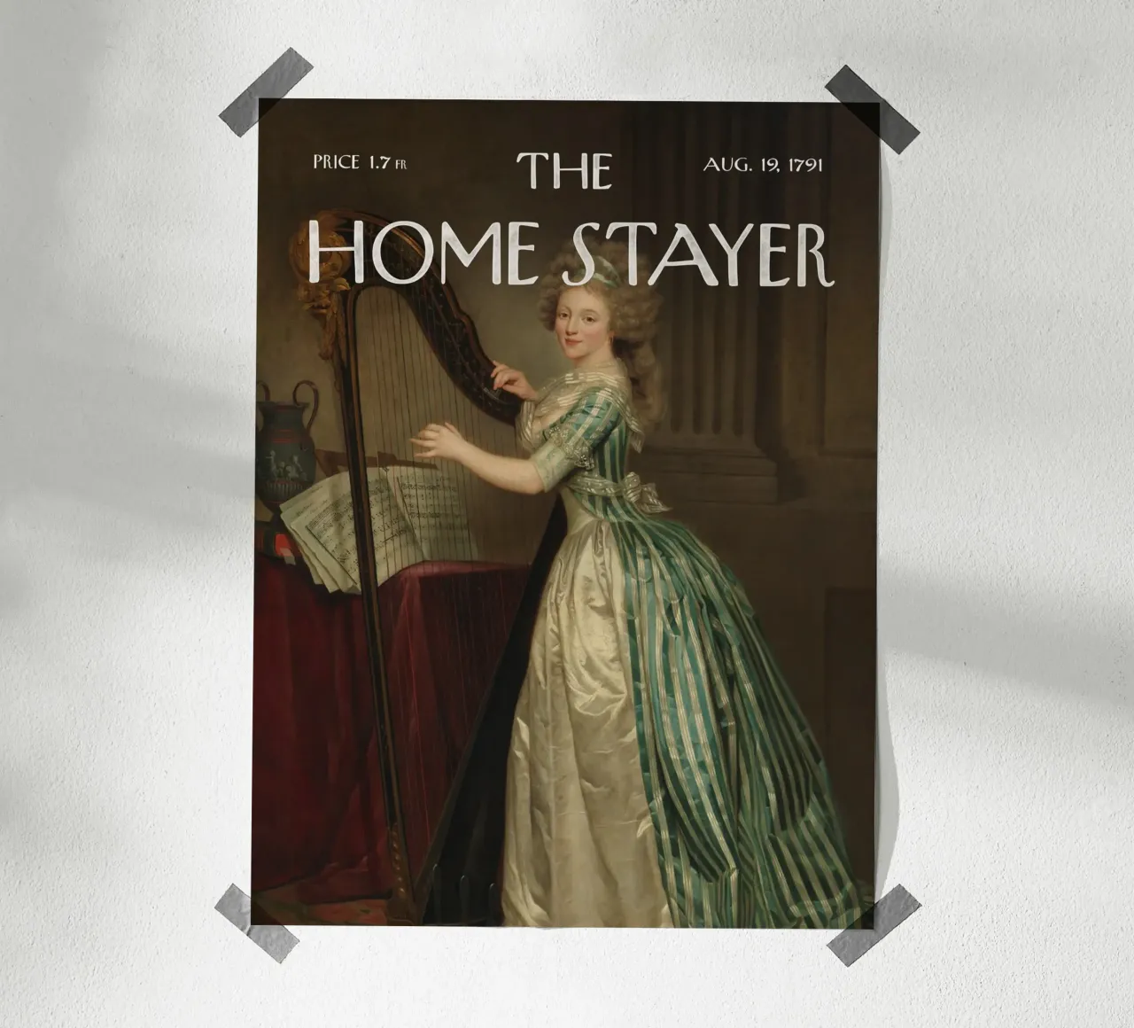 L'Home Stayer - Ritratto con l'arpa carta hahnemühle da Vintagrafica