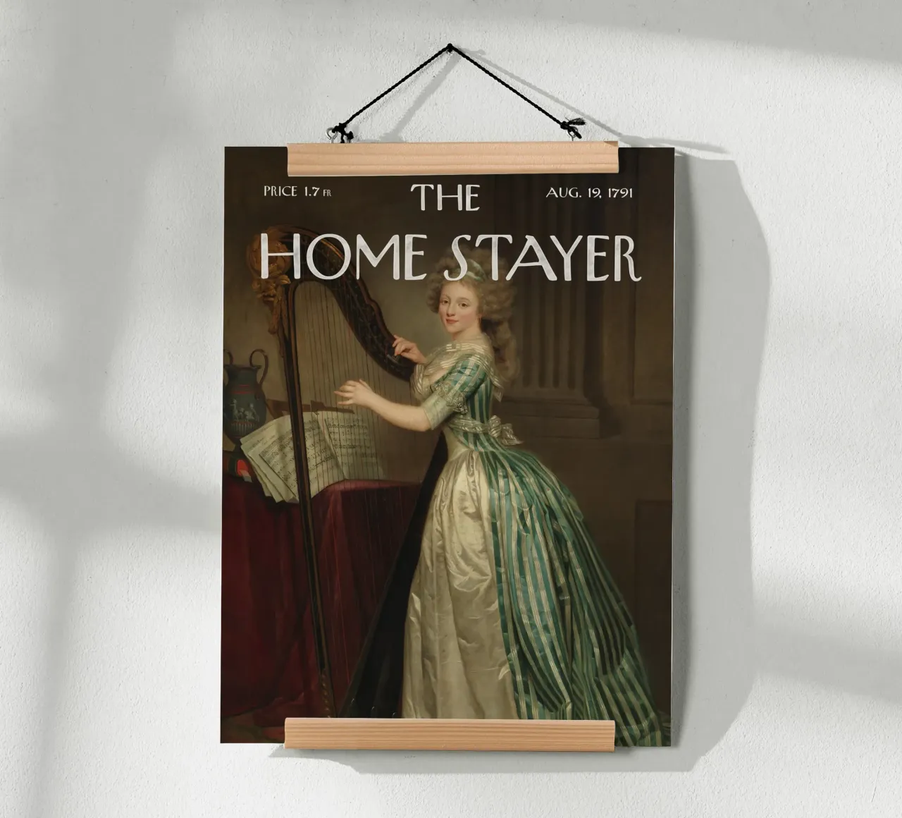 L'Home Stayer - Ritratto con l'arpa carta hahnemühle da Vintagrafica