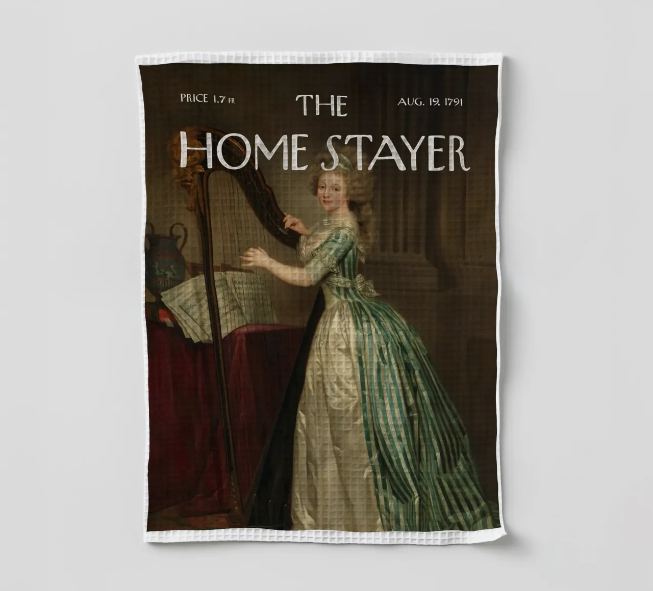 L'Home Stayer - Ritratto con l'arpa canovaccio da cucina da Vintagrafica