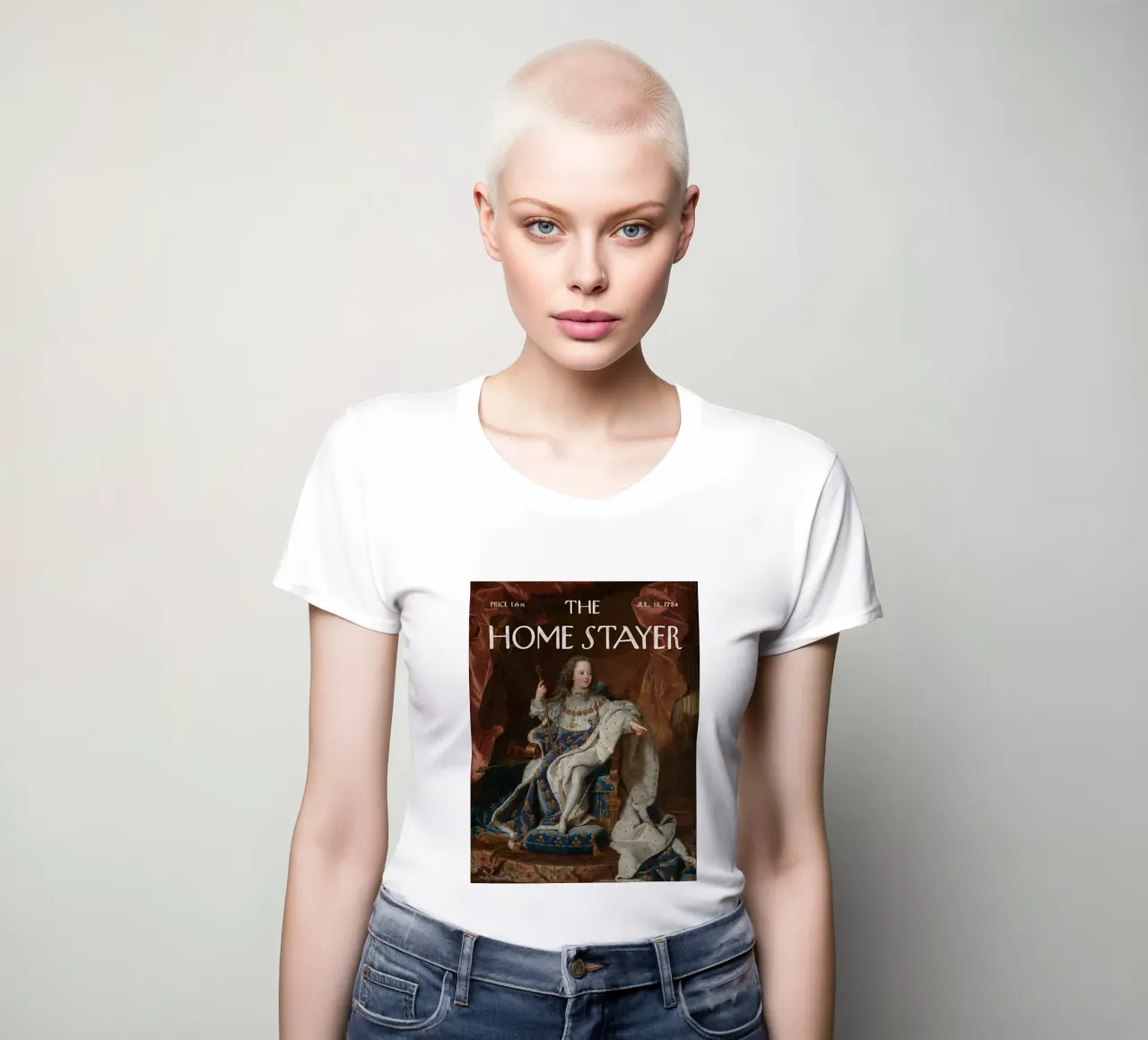 The Home Stayer - King of France in the Versailles women's fitted t-shirt by Vintagrafica
