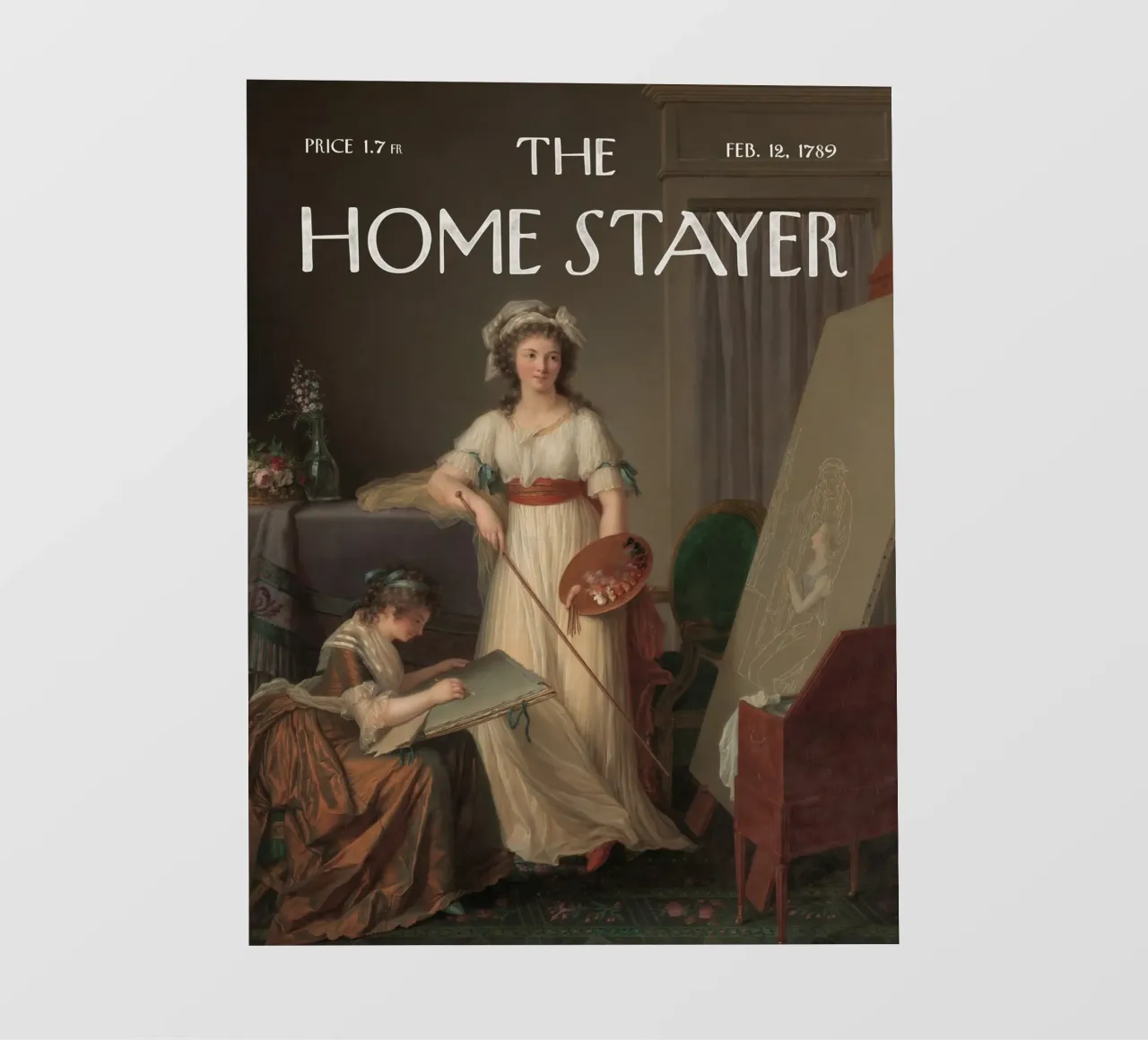 L'Home Stayer - L'interno dell'atelier di una donna che dipinge telo in pvc da Vintagrafica