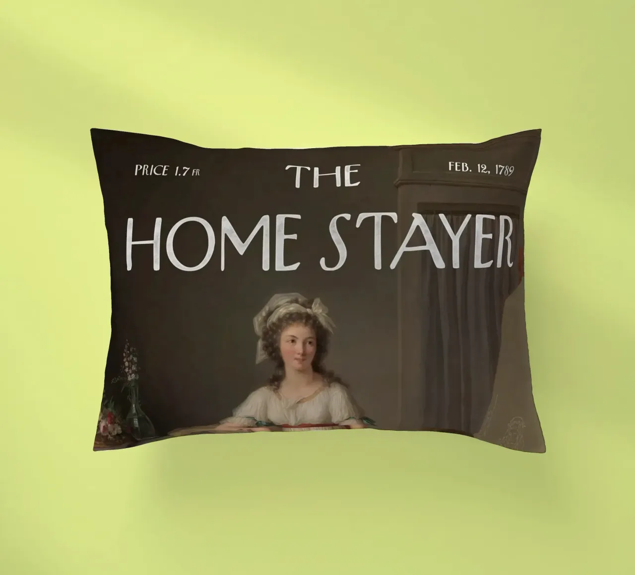 L'Home Stayer - L'interno dell'atelier di una donna che dipinge cuscino da Vintagrafica