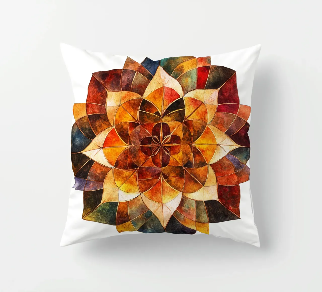 Fall Mandala decorative cushion by Spiritual Touch