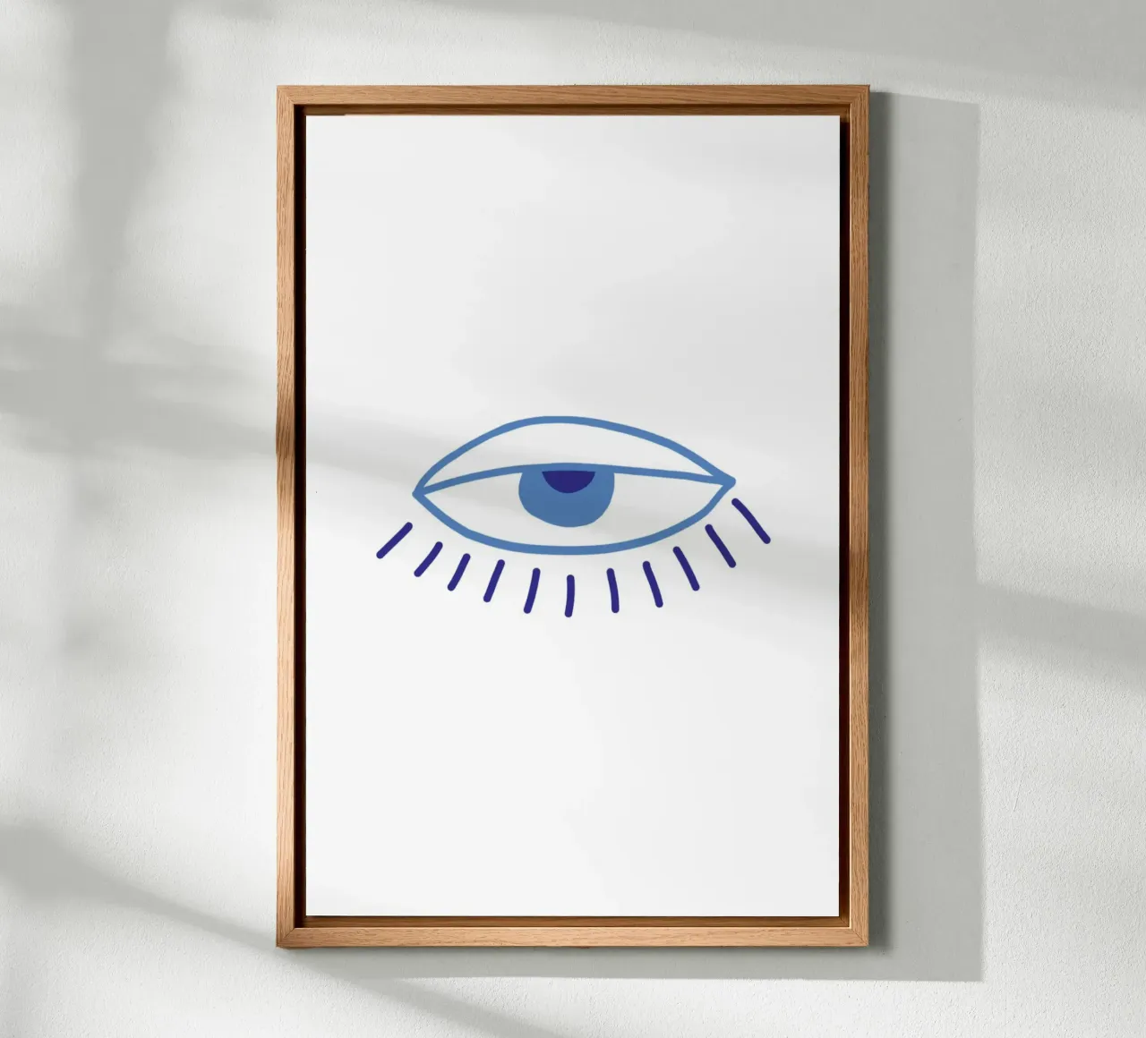 Weergave in blauw oog canvas met Baklijst van Second Canvas