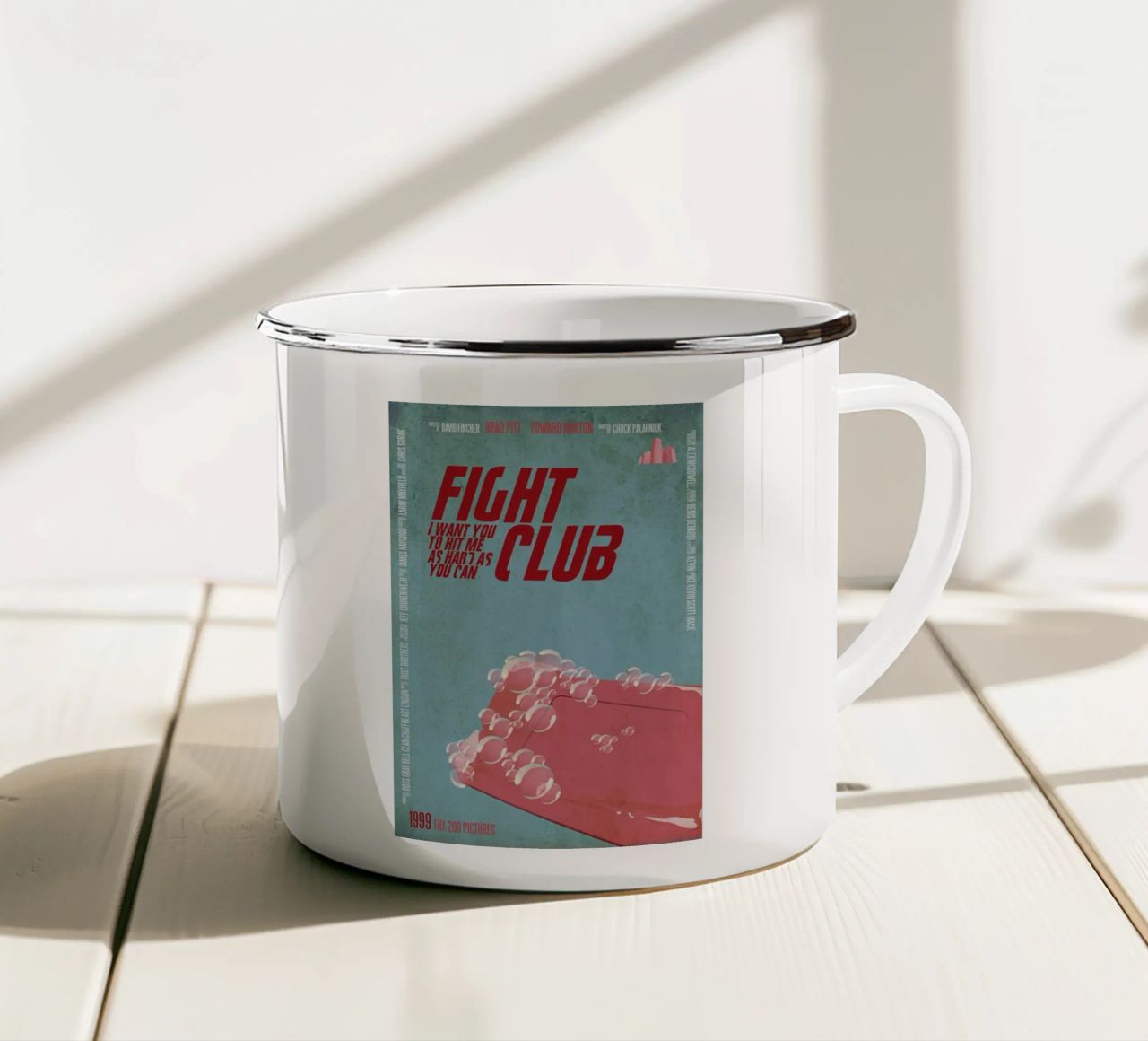 I want you to hit me as hard as you can Emaille Tasse von Aycan Elijah Yilmaz