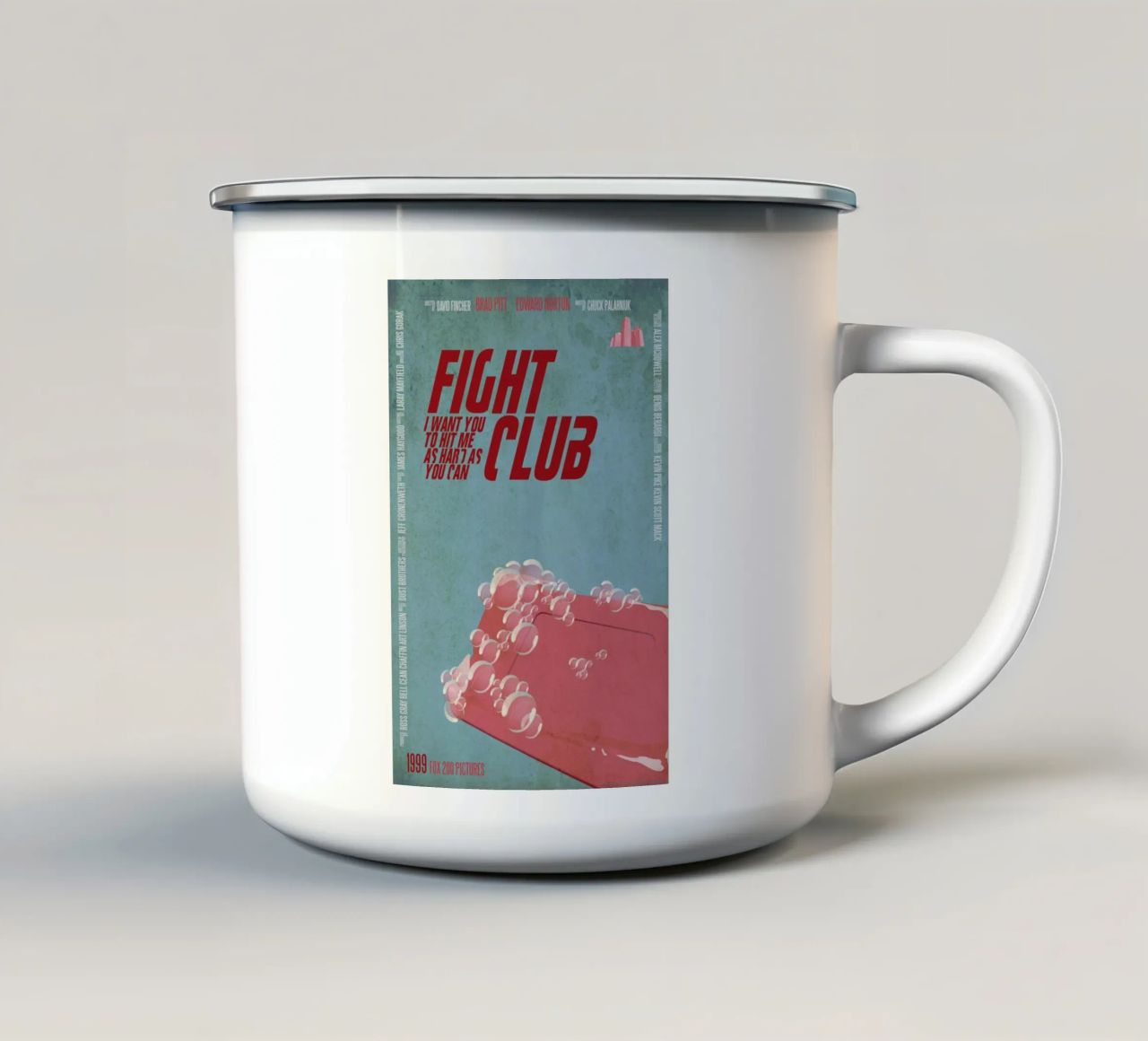 I want you to hit me as hard as you can Emaille Tasse von Aycan Elijah Yilmaz
