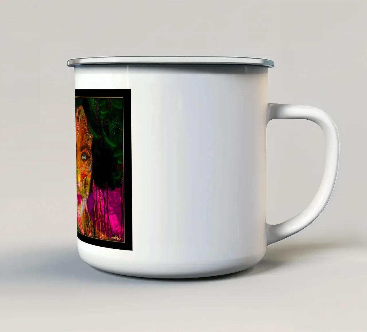 Pop Art Pink tazza in smalto da Happy 😃 Art 🎨 by Christine Schnoell