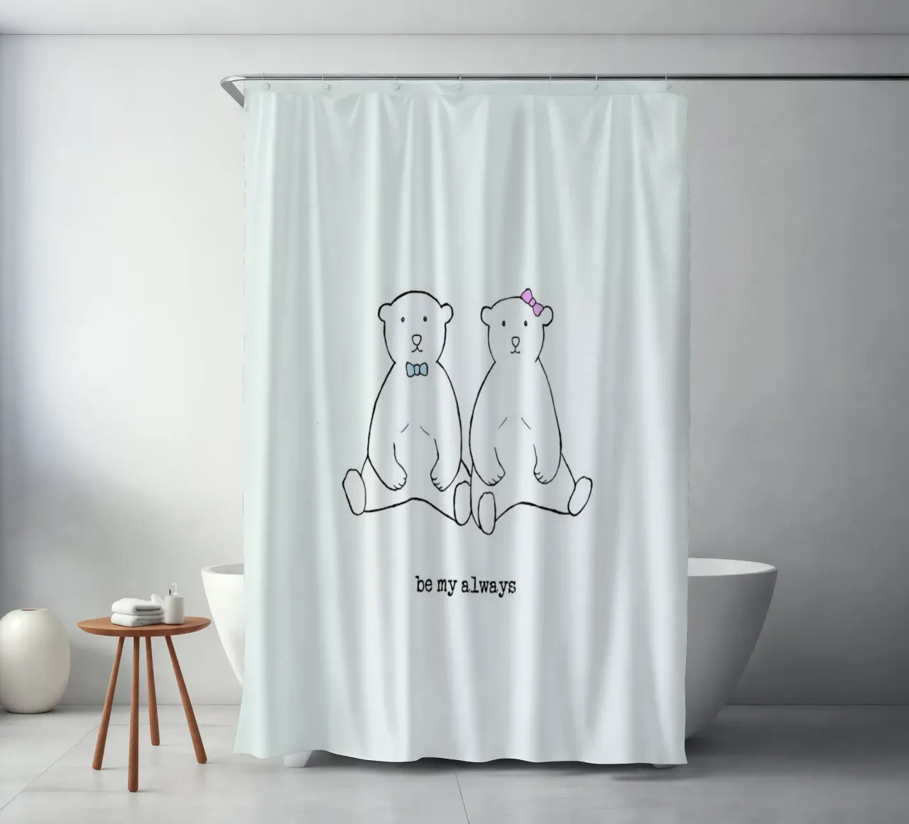 Bears Romantic - Be My Always tenda da doccia da Ingrid Beddoes