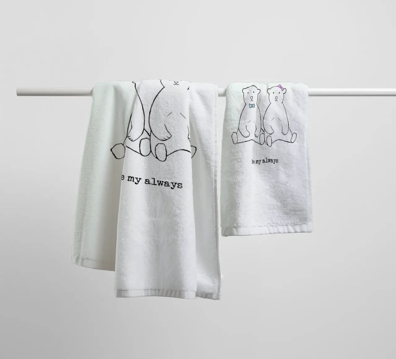 Bears Romantic - Be My Always asciugamano da bagno da Ingrid Beddoes