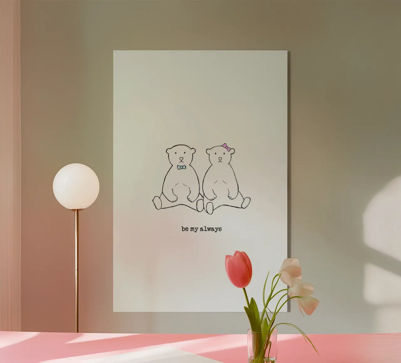 Bears Romantic - Be My Always plexiglass da Ingrid Beddoes