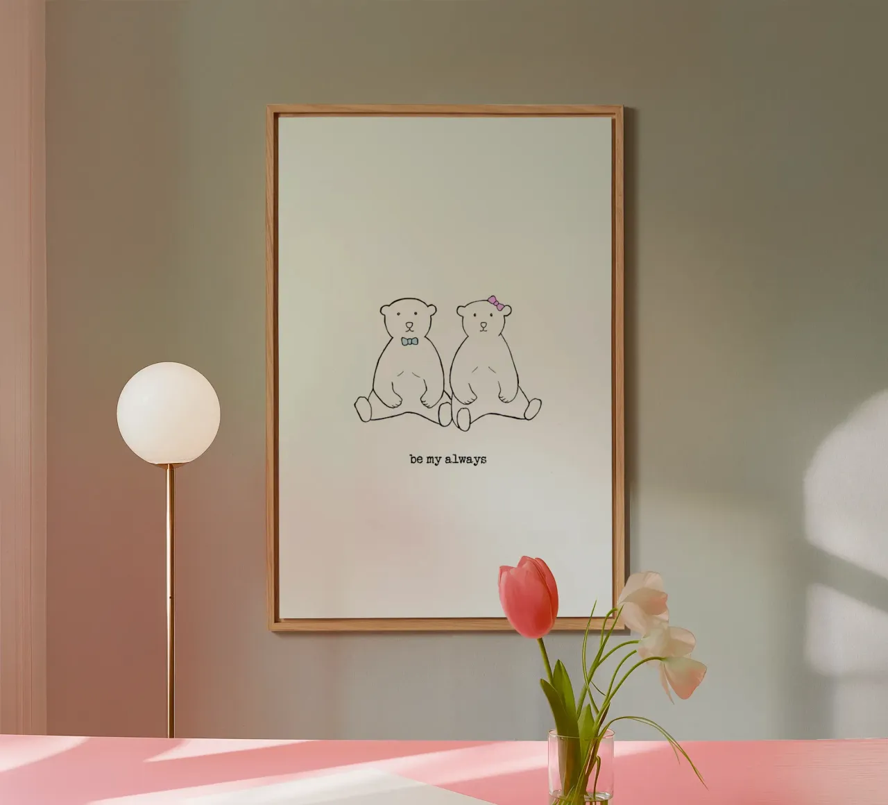 Bears Romantic - Be My Always alluminio dibond da Ingrid Beddoes