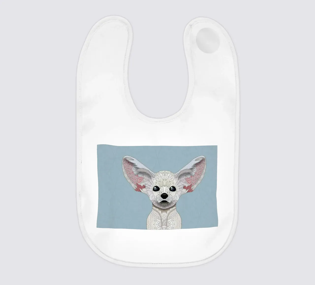 Fennec Fox baby bib by Angelika Parker
