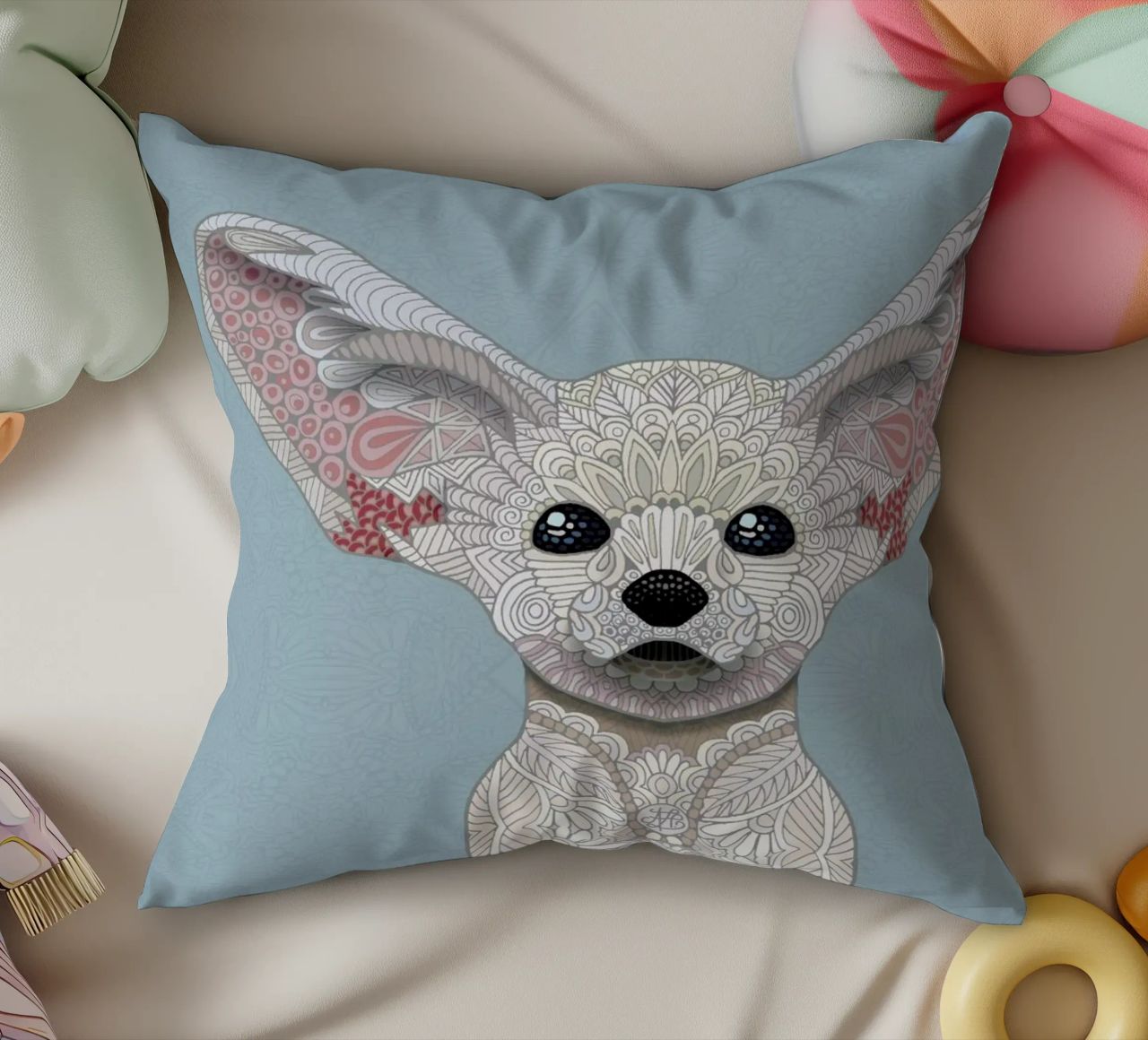Fennec Fox cuscino da Angelika Parker