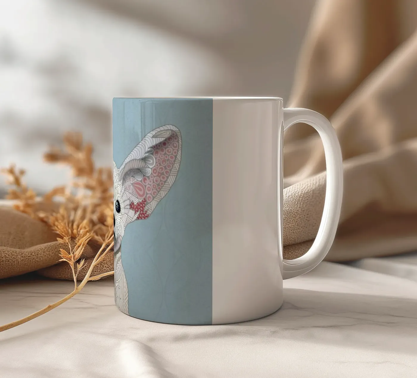 Fennec Fox ceramic mug by Angelika Parker