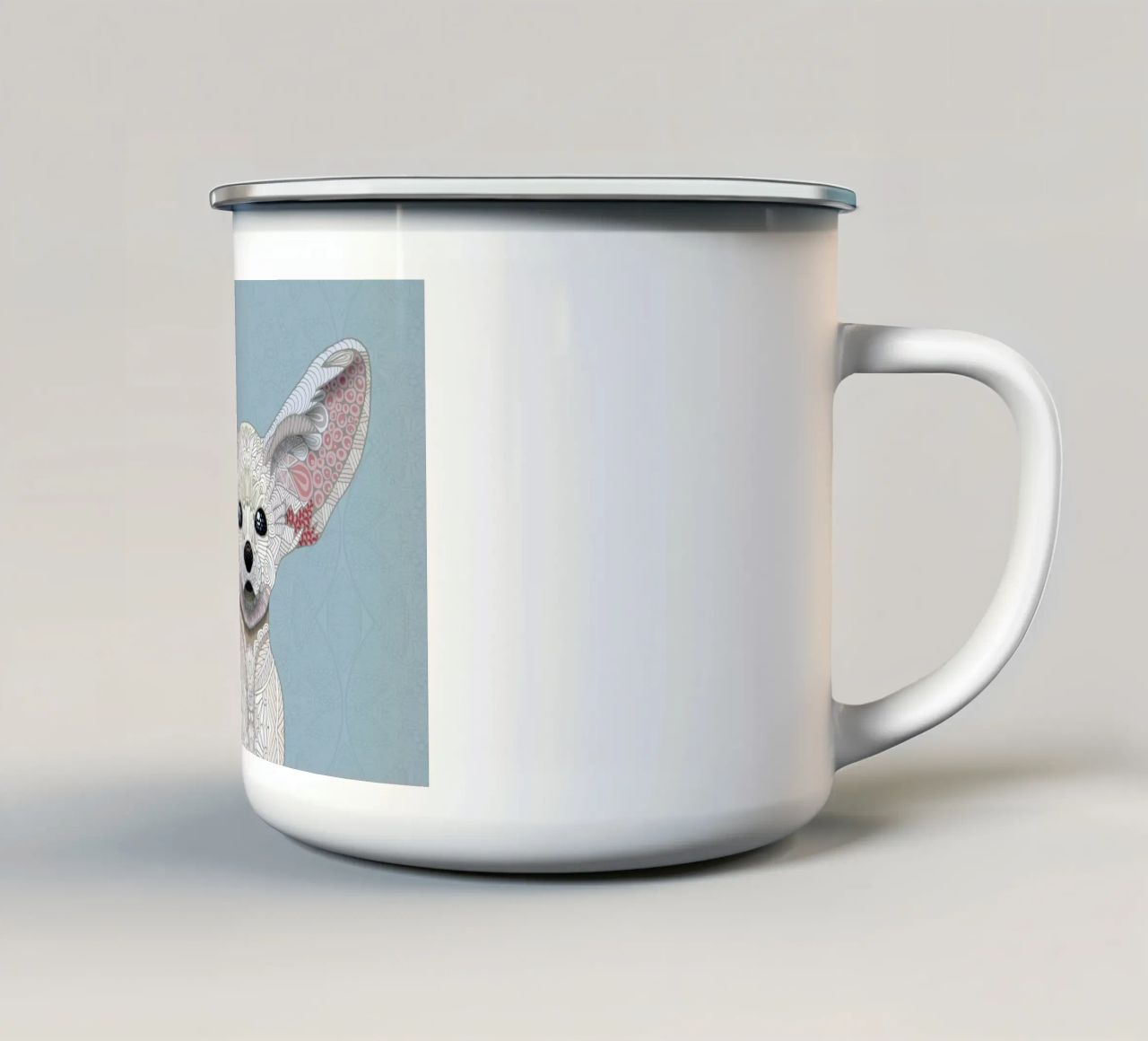 Fennec Fox tazza in smalto da Angelika Parker