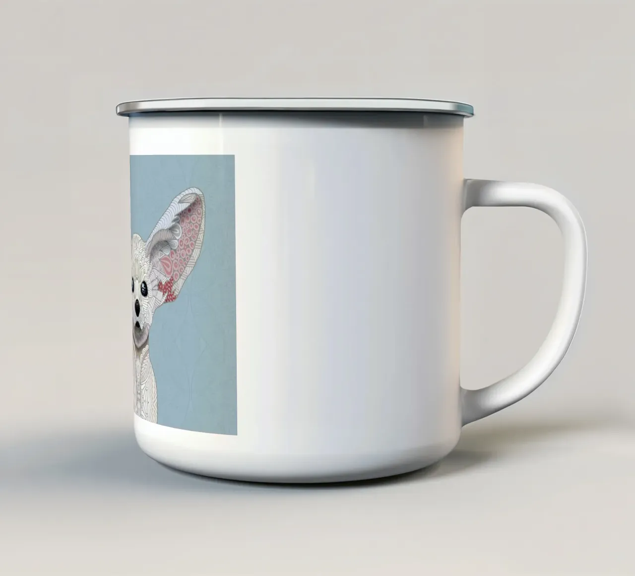 Fennec Fox taza de esmalte de Angelika Parker