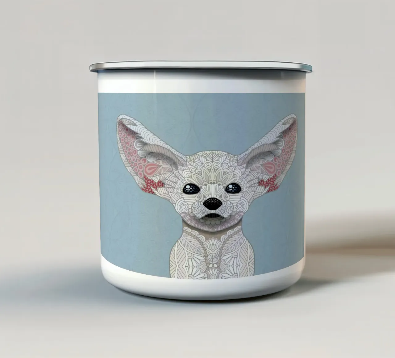 Fennec Fox taza de esmalte de Angelika Parker