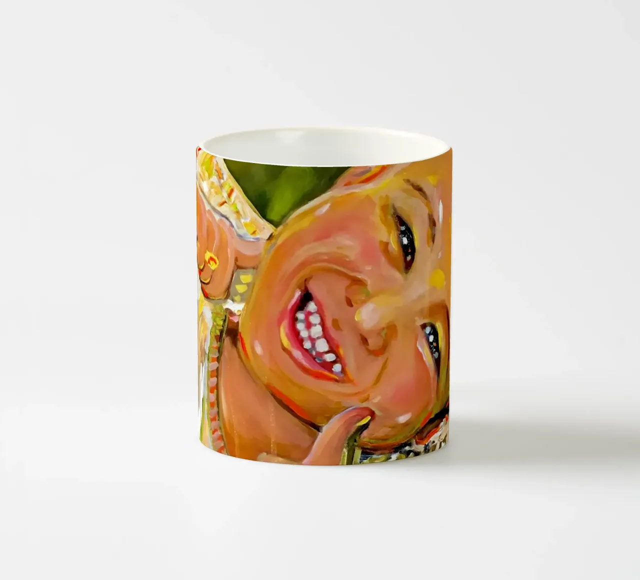 Sorriso dall'Asia tazza in ceramica da Happy 😃 Art 🎨 by Christine Schnoell