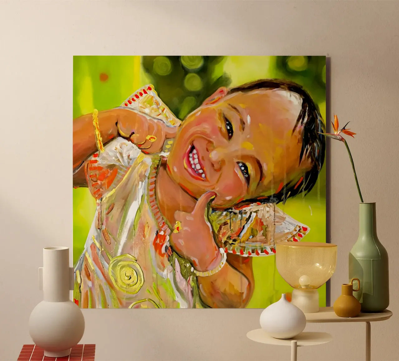 Smile from Asia forex plate by Happy 😃 Art 🎨 by Christine Schnoell
