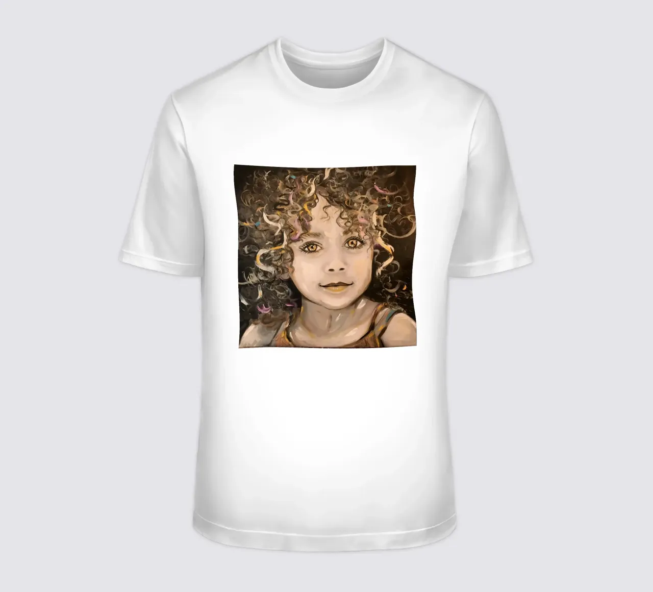 Curly head t-shirt by Happy 😃 Art 🎨 by Christine Schnoell