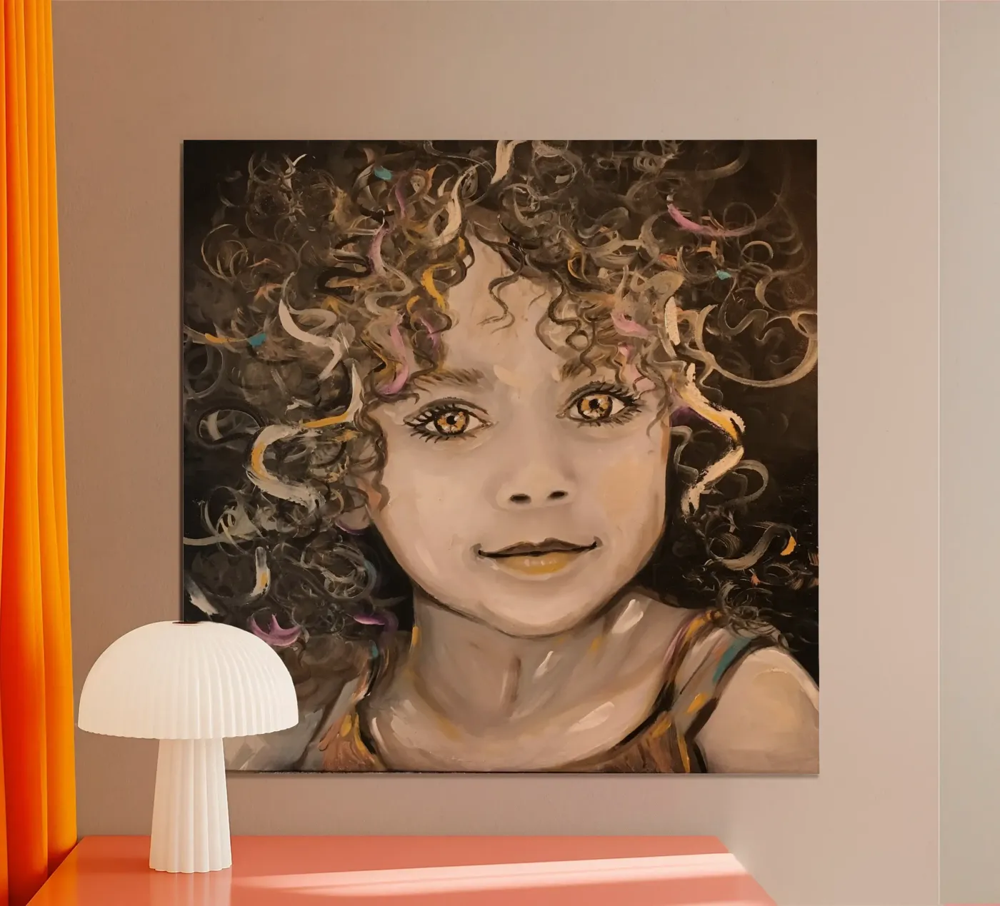 Curly head poster da Happy 😃 Art 🎨 by Christine Schnoell