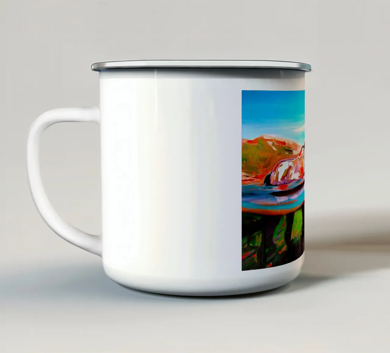 Cavallo assetato! tazza in smalto da Happy 😃 Art 🎨 by Christine Schnoell