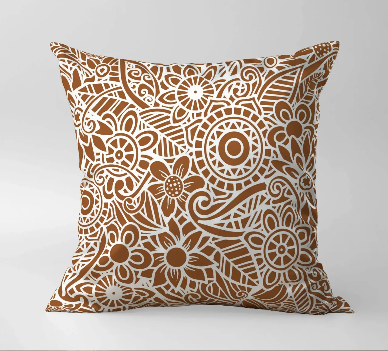 Mandala floreale marrone cuscino da Spiritual Touch