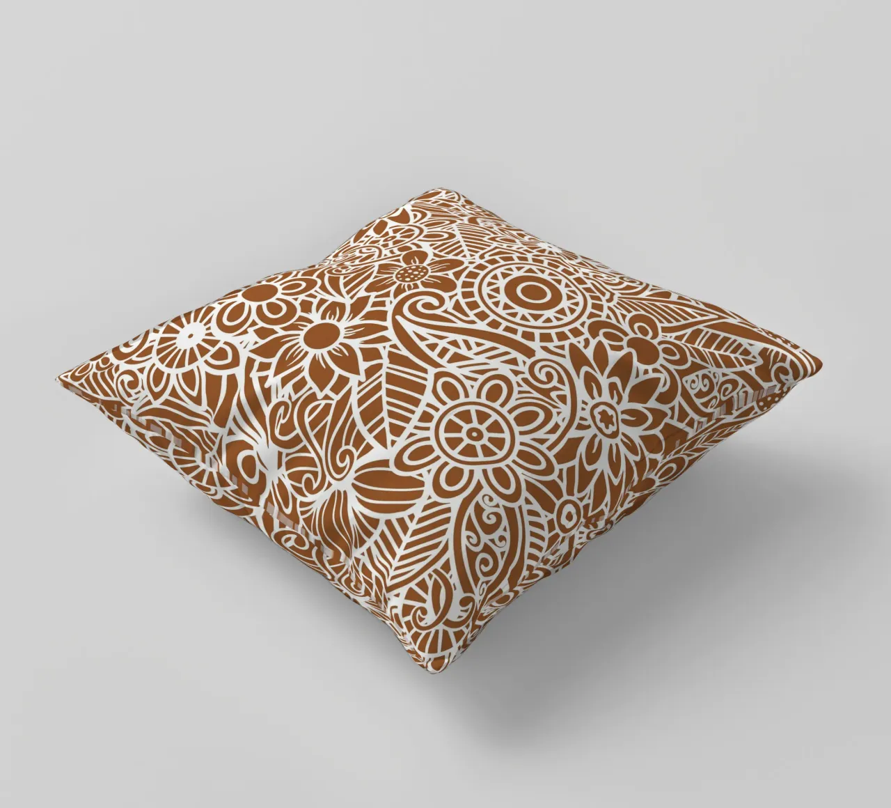 Mandala floreale marrone cuscino da Spiritual Touch