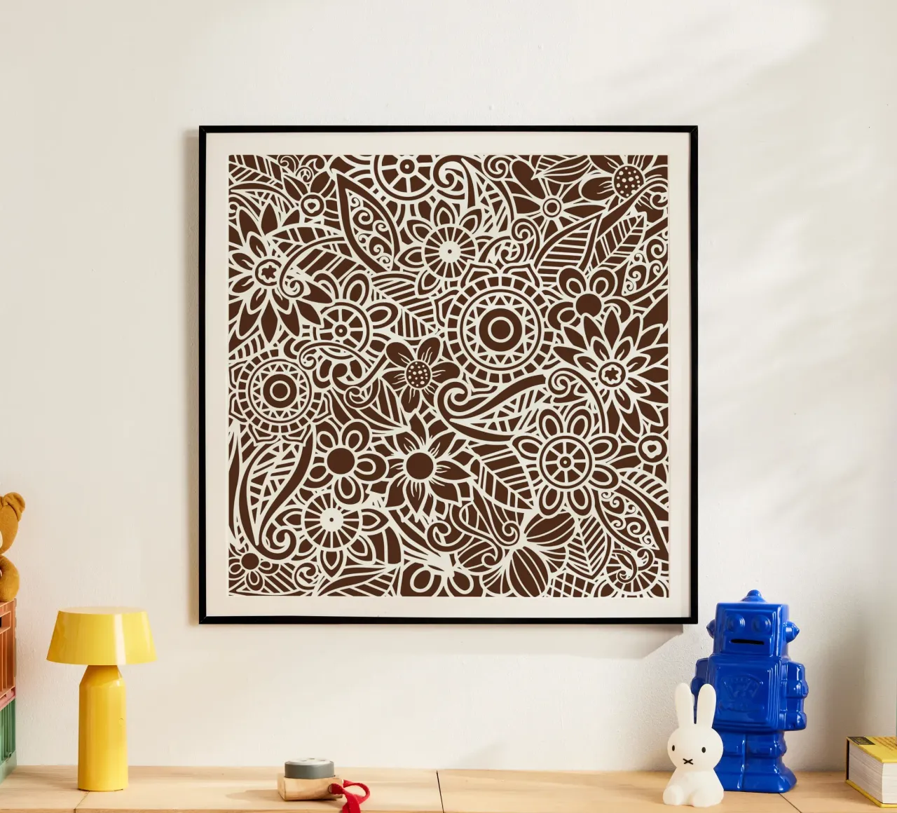 Mandala floreale marrone scuro poster da Spiritual Touch
